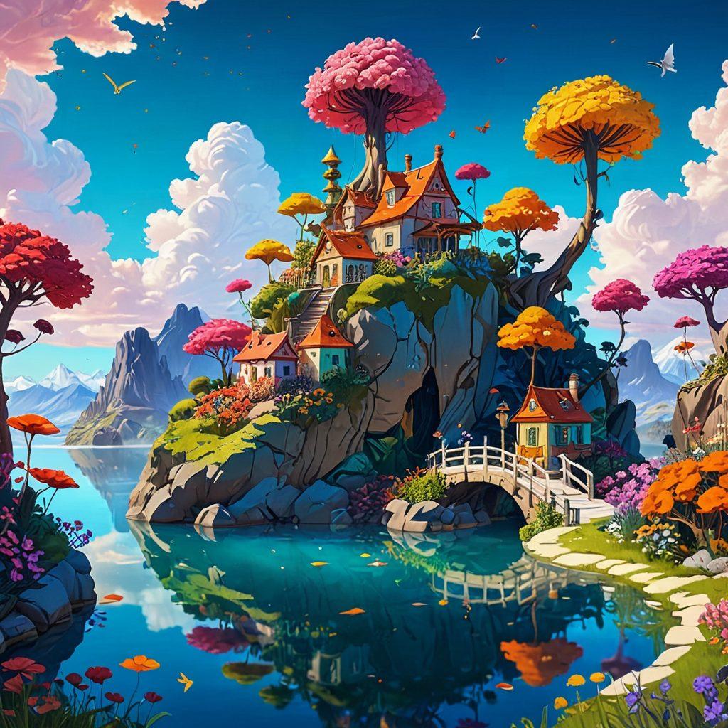 A captivating, surreal landscape filled with animated characters engaged in playful, flirtatious scenes that embody maturity and sensuality. The setting features vibrant colors, whimsical elements, and a dreamlike quality, blurring the lines between fantasy and reality. Enhanced with a hint of allure, the characters showcase various forms of artistic expression in adult animation. This image should evoke curiosity and excitement, inviting the viewer into a rich narrative world. super-realistic. vibrant colors. whimsical art style.